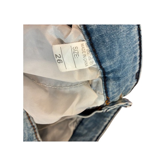 Womens Blue Denim Maxi Skirt With High Slit Size 26 Y2K Style - Picture 5 of 10